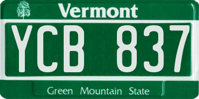 VT license plate YCB837