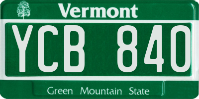 VT license plate YCB840