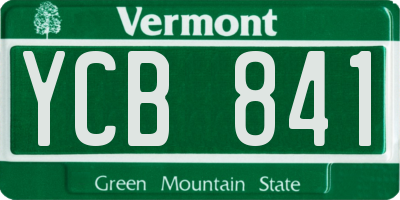 VT license plate YCB841