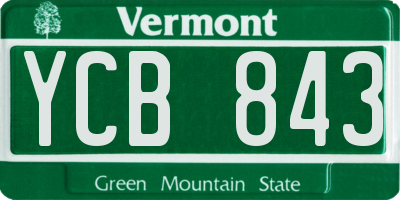 VT license plate YCB843