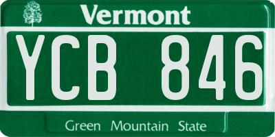 VT license plate YCB846