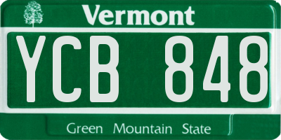 VT license plate YCB848