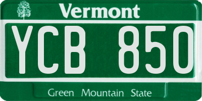 VT license plate YCB850