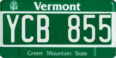 VT license plate YCB855