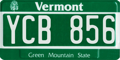 VT license plate YCB856