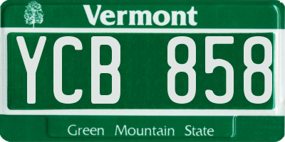 VT license plate YCB858