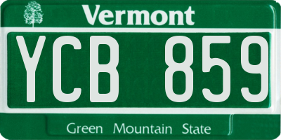 VT license plate YCB859