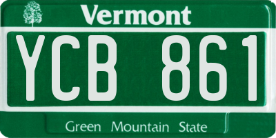 VT license plate YCB861