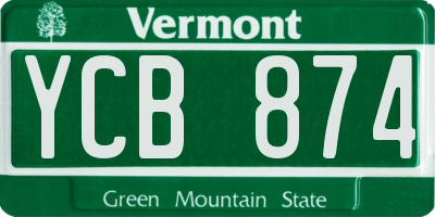 VT license plate YCB874