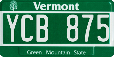 VT license plate YCB875