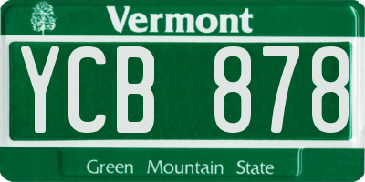 VT license plate YCB878