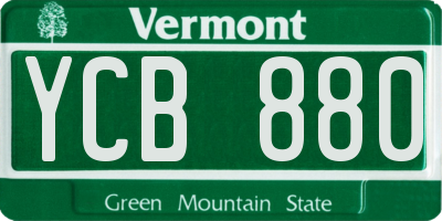 VT license plate YCB880