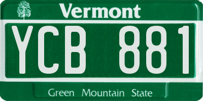 VT license plate YCB881