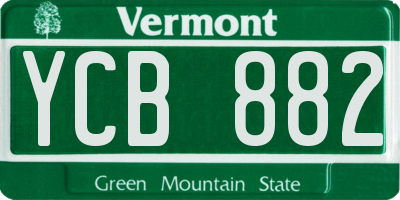 VT license plate YCB882