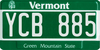 VT license plate YCB885
