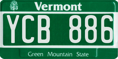 VT license plate YCB886