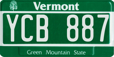 VT license plate YCB887