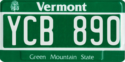 VT license plate YCB890