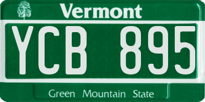 VT license plate YCB895