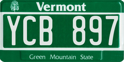 VT license plate YCB897