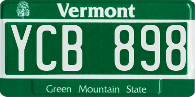 VT license plate YCB898