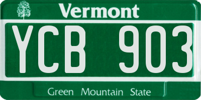 VT license plate YCB903