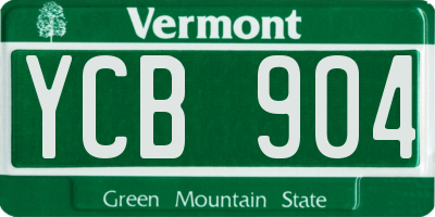 VT license plate YCB904