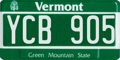 VT license plate YCB905