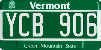 VT license plate YCB906