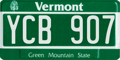 VT license plate YCB907