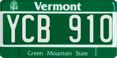 VT license plate YCB910