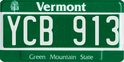 VT license plate YCB913