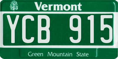 VT license plate YCB915