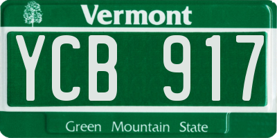 VT license plate YCB917