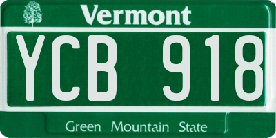 VT license plate YCB918