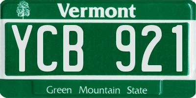 VT license plate YCB921