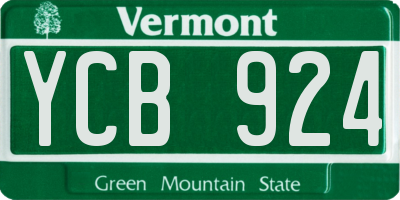 VT license plate YCB924