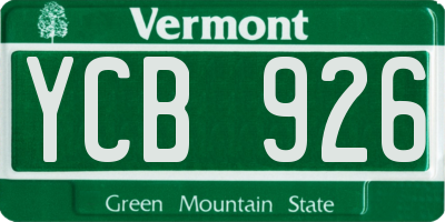 VT license plate YCB926