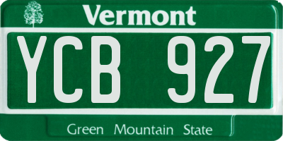 VT license plate YCB927