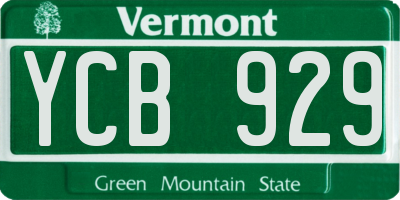 VT license plate YCB929