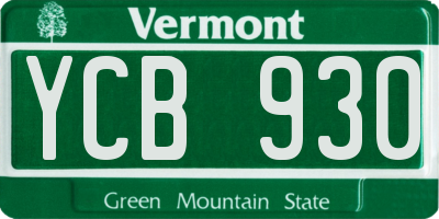 VT license plate YCB930