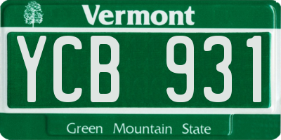 VT license plate YCB931