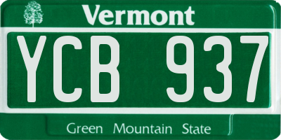 VT license plate YCB937