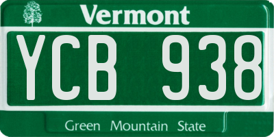 VT license plate YCB938