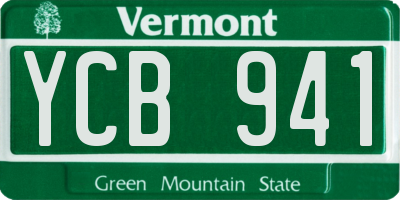 VT license plate YCB941
