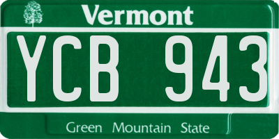 VT license plate YCB943