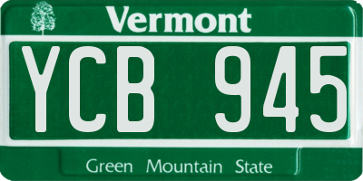 VT license plate YCB945