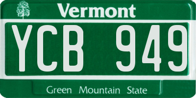 VT license plate YCB949