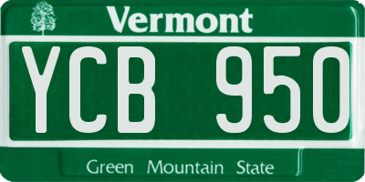 VT license plate YCB950