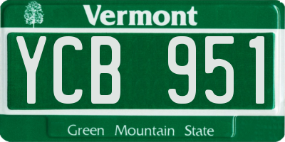VT license plate YCB951